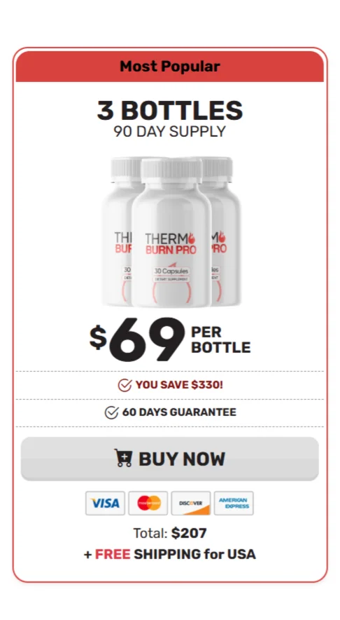 Thermo Burn Pro™ 3 bottles pricing